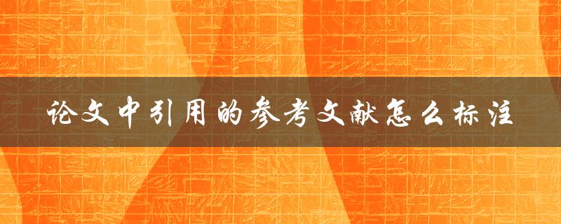 论文中引用的参考文献怎么标注