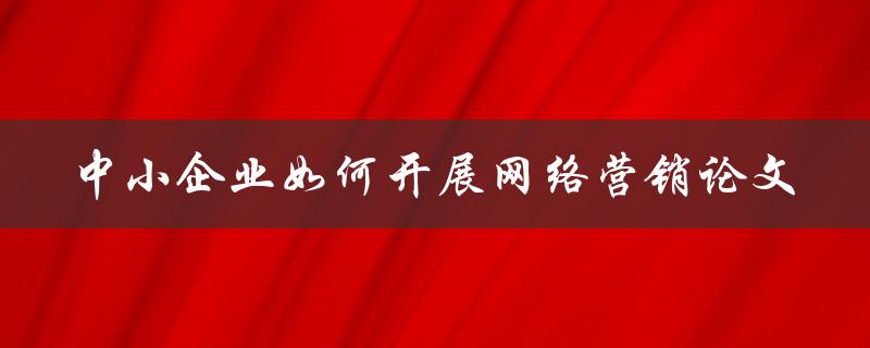 中小企业如何开展网络营销论文