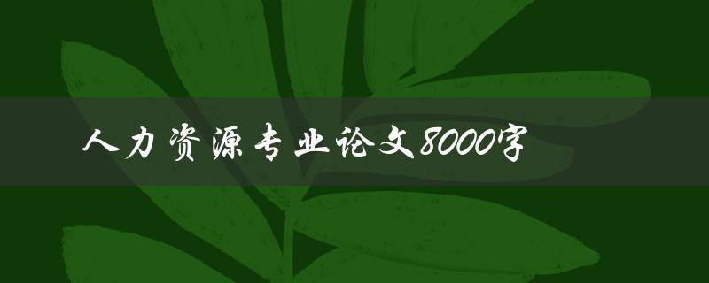 人力资源专业论文8000字