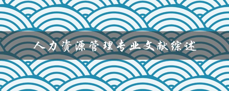 什么是人力资源管理专业文献综述