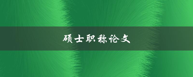 硕士职称论文(如何撰写一篇成功的论文)