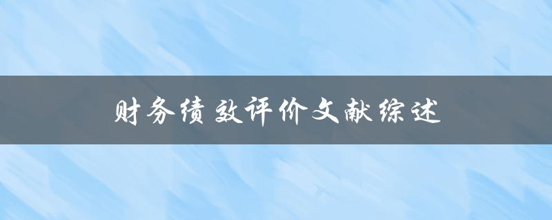 如何进行财务绩效评价？——文献综述