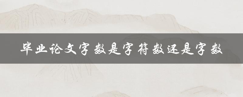 毕业论文字数是字符数还是字数