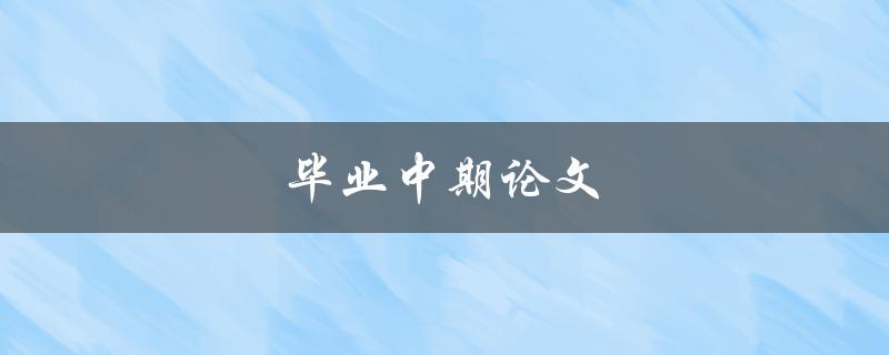 毕业中期论文(如何高效完成并获得好成绩)