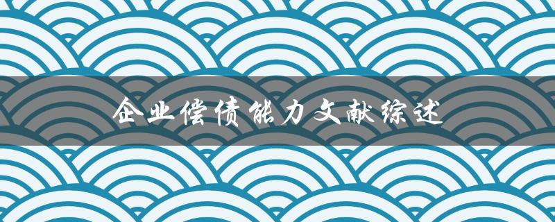 企业偿债能力的文献综述现状、影响因素及提升策略是什么