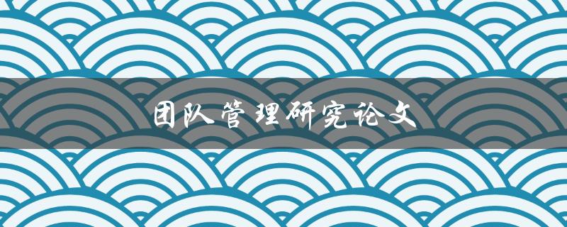 团队管理研究论文(如何提高团队绩效与效率)