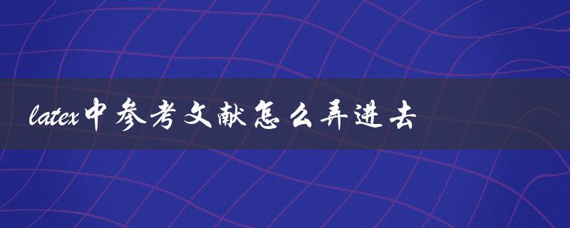 latex中参考文献怎么弄进去