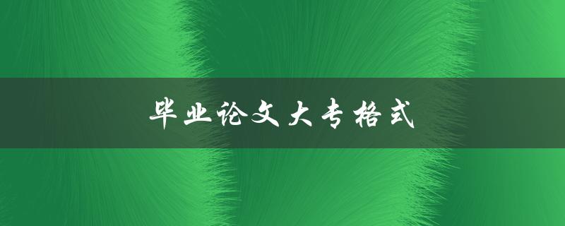 毕业论文大专格式(应该遵循哪些要求和规范)