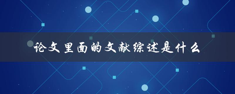 论文里面的文献综述是什么
