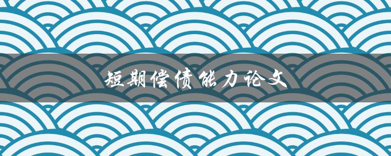 短期偿债能力论文(如何评估企业的短期偿债能力)