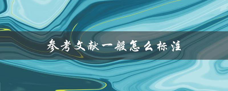 参考文献一般怎么标注