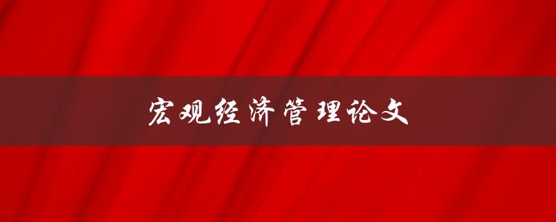 宏观经济管理论文(如何撰写一篇成功的论文)