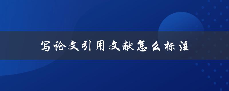 写论文引用文献怎么标注(文献标注详细步骤)