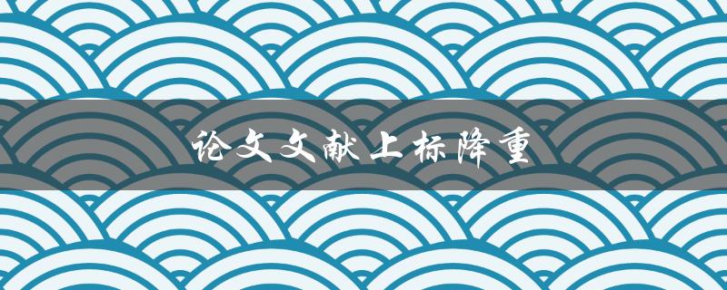 论文文献上标降重(有哪些实用技巧可供借鉴)