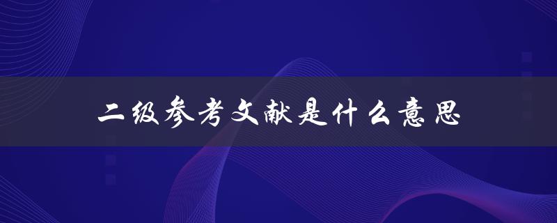 二级参考文献是什么意思