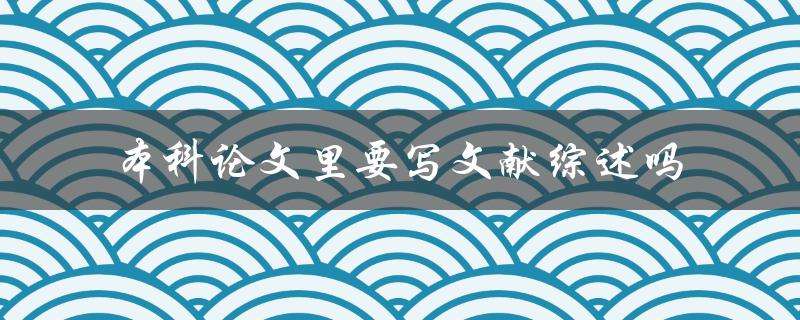 本科论文里要写文献综述吗