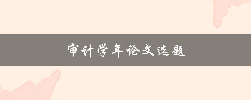 审计学年论文选题(如何选择审计研究方向)