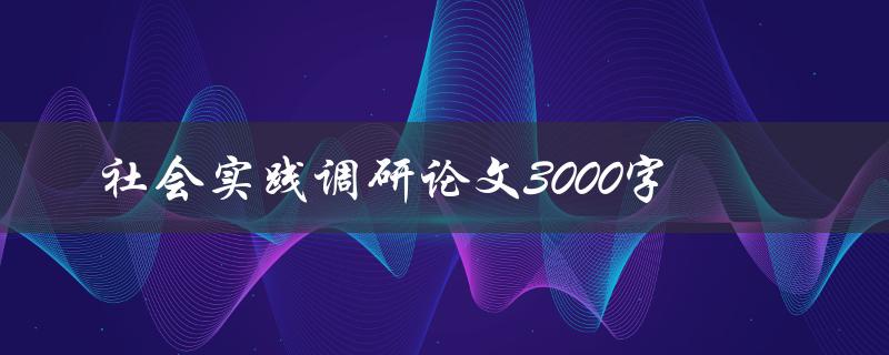 社会实践调研论文3000字