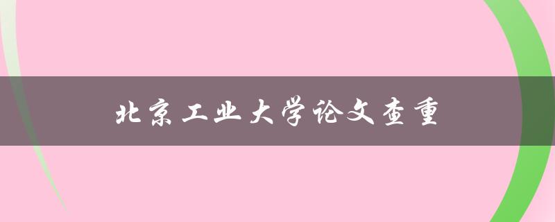 北京工业大学论文查重(如何进行高效准确的查重)