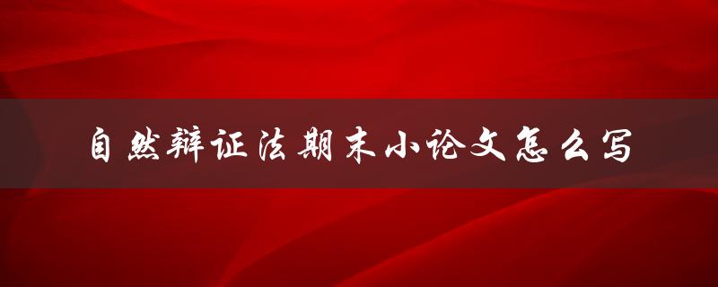 自然辩证法期末小论文怎么写