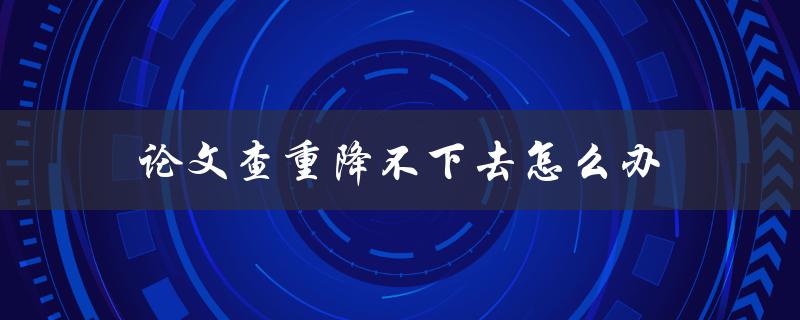 论文查重降不下去怎么办