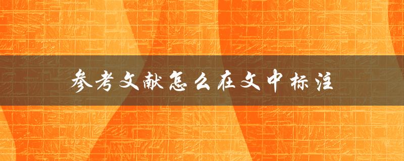 参考文献怎么在文中标注