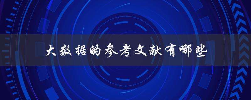 大数据的参考文献有哪些