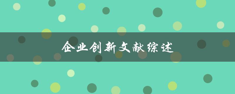 企业创新文献综述(如何在竞争中脱颖而出)