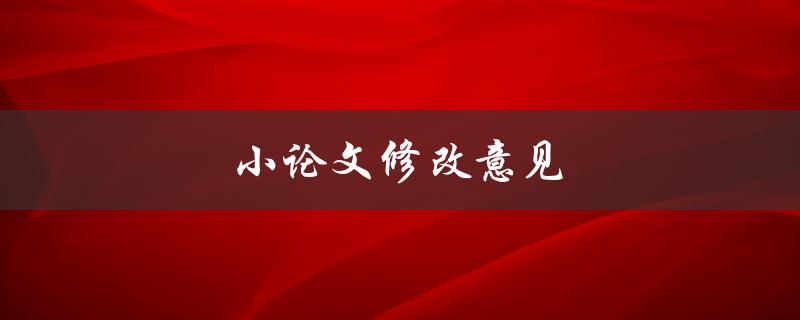 小论文修改意见(如何优化你的写作)