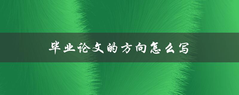 毕业论文的方向怎么写