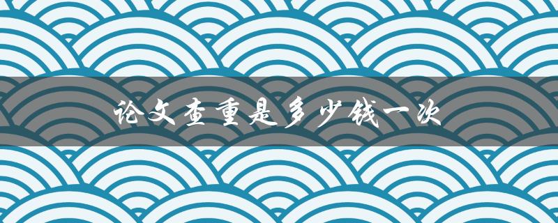 论文查重是多少钱一次