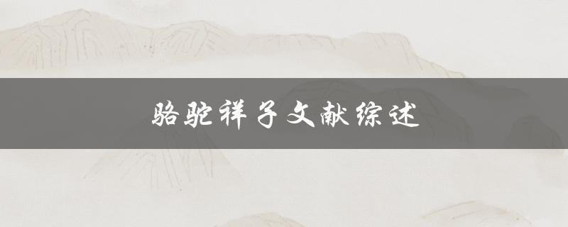 骆驼祥子文献综述(哪些学者对其作出了重要评价)