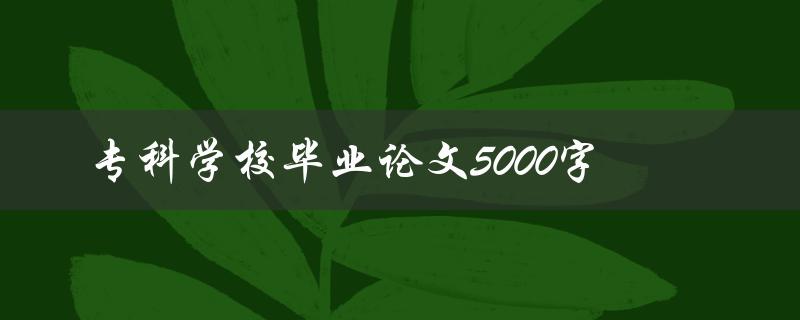 专科学校毕业论文5000字