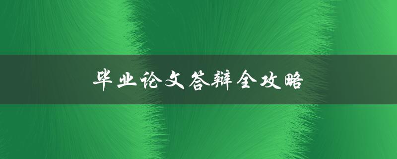 毕业论文答辩全攻略(如何在答辩中获得高分)