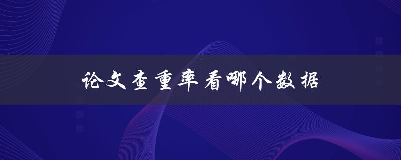 论文查重率看哪个数据(学术界普遍认可的标准是什么)
