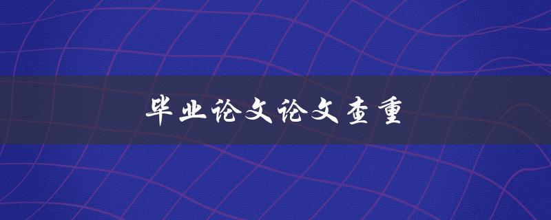 毕业论文论文查重(如何有效避免抄袭问题)