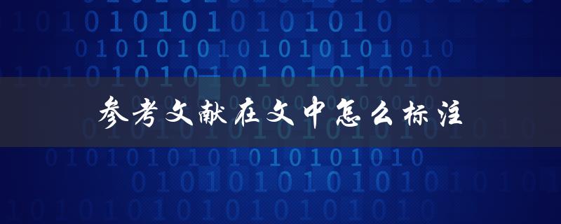 参考文献在文中怎么标注